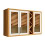 Imagem de Armário de Cozinha Modulado Tempranillo c/ 3 Portas Vidro Reflecta 120cm Amendoa/Off White - Ronipa