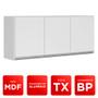 Imagem de Armário de Parede Área de Serviço e Lavanderia 120cm com 03 Portas 100% MDF Branco - Desk Design