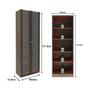 Imagem de Armário Estante com 2 Portas de Vidro Multimóveis CR25069 Rustico
