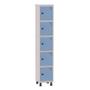 Imagem de Armário Guarda Volume Locker Roupeiro 1 Vão 5 Portas Aço GRP501/5 Cinza e Azul Dali - Pandin