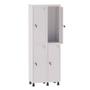 Imagem de Armário Guarda Volume Locker Roupeiro 2 Vãos 4 Portas Aço GRF502/4 Branco - Pandin