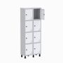 Imagem de Armário Guarda Volume Locker Roupeiro 2 Vãos 8 Portas GR302/8 Light Cinza e Branco - Pandin