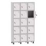 Imagem de Armário Guarda Volume Locker Roupeiro 3 Vãos 15 Portas Aço GRF503/15 Cinza e Branco - Pandin