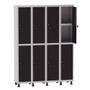 Imagem de Armário Guarda Volume Locker Roupeiro 4 Vãos 08 Portas Com Prateleira GRF504PRI/8 Cinza e Preto - Pandin