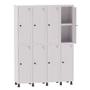 Imagem de Armário Guarda Volume Locker Roupeiro 4 Vãos 08 Portas Com Prateleira GRP504PRI/8 Branco - Pandin
