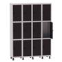 Imagem de Armário Guarda Volume Locker Roupeiro 4 Vãos 12 Portas Aço GRP504/12 Cinza e Preto - Pandin