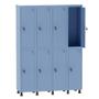 Imagem de Armário Guarda Volume Locker Roupeiro 4 Vãos 8 Portas Aço GRF504/8 Azul Dali - Pandin