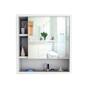 Imagem de Armário para Banheiro 1 Porta com Espelho Slim Appunto Branco e Castanho