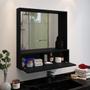 Imagem de Armário Para Banheiro Com Espelho Amplo - Preto
