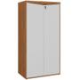 Imagem de Armário Para Escritório 160cm 02 Portas com Chave Unik A02 Freijó Branco - Lyam Decor