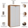Imagem de Armário Para Escritório 160cm 02 Portas com Chave Unik A02 Freijó Branco - Lyam Decor