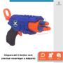 Imagem de Arminha de Brinquedo Pistola tipo Nerf Hero Infantil Criança Lançador de Dardos Estimula Alta Precisão 4 Dardos Azul