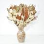 Imagem de Arranjo de flores desidratadas carvalho tons terrosos + vaso de vidro
