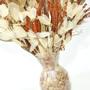 Imagem de Arranjo de flores desidratadas carvalho tons terrosos + vaso de vidro
