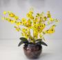 Imagem de Arranjo de Flores Orquídea Artificial Toque Real Com Vaso