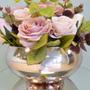 Imagem de Arranjo de Flores Rosas Artificiais no Vaso Rose Gold  Formosinha