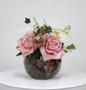 Imagem de Arranjo de flores rosas artificial com o vaso terrário