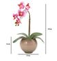 Imagem de Arranjo De Orquídea Artificial Silicone Com Vaso Vidro