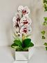 Imagem de Arranjo de Orquídea Grande Artificial + Vaso Vidro Espelhado - Melhores Ofertas
