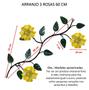 Imagem de Arranjo De Parede Com Folhas E Flores Em Ferro 3 Rosas Bege