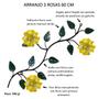 Imagem de Arranjo De Parede Com Folhas E Flores Em Ferro 3 Rosas Bege