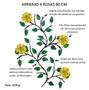 Imagem de Arranjo De Parede Com Folhas E Flores Ferro 4 Rosas Vermelho