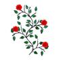 Imagem de Arranjo De Parede Com Folhas E Flores Ferro 4 Rosas Vermelho