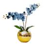 Imagem de Arranjo Flores 2 Orquídeas Azul Toque Real Vaso Ouro