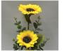Imagem de Arranjo Flores Girassol Amarelo Artificial Vaso Branco Flor Grande