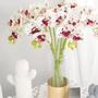 Imagem de Arranjo Orquídea  Artificial  3D silicone toque Real Haste 4 Flores nao desbota nem amarela