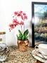 Imagem de Arranjo Orquídeas Vaso Dourado Prateado - Artificial Enfeite