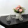 Imagem de Arranjo Pequeno Flores Artificiais Mini Rosas Envelhecida flor decoração folhagem Vaso Bicicleta