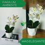 Imagem de Arranjo Vaso De Orquídea Branca Artificial Decoração Mesa