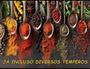 Imagem de / Art & Lar / Kit Temperos 12 Potes Giratório Suporte Madeira