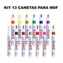 Imagem de Artesanato kit 13 canetas para pintura tinta permanete