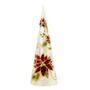 Imagem de Arvore cone decorativa madreperola com flores poinsetia 41cm