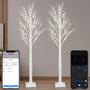 Imagem de Árvore de Bétula Artificial com 120 Luzes LED - 6 Pés, 18 Modos - Kit com 2 Unidades