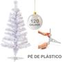 Imagem de Arvore de natal 1,20m branca com 120 galhos e pe de plastico