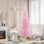 Imagem de Árvore de Natal Artificial HOMCOM - 210cm (7 Pés) Rosa com 499 Pontas