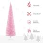 Imagem de Árvore de Natal Artificial HOMCOM - 210cm (7 Pés) Rosa com 499 Pontas