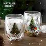 Imagem de Árvore De Natal Boneco De Neve Lantejoulas Parede Dupla Resistente Ao Calor Caneca De Café Vidro Chá