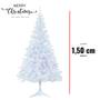 Imagem de Árvore De Natal Branca Artificial Tradicional 1,50 Metros Com 220 Galhos