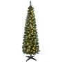 Imagem de Árvore de Natal HOMCOM pré-iluminada Slim Noble Fir de 6 pés com 200 LED