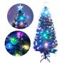 Imagem de Árvore de Natal LED Fibra Ótica Nevada 120Cm Luzes Colorida