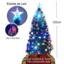Imagem de Árvore de Natal LED Fibra Ótica Nevada 120Cm Luzes Colorida