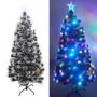 Imagem de Árvore de Natal LED Fibra Ótica Nevada 150Cm Luzes Colorida