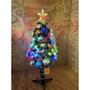 Imagem de Árvore de Natal LED Fibra Ótica Nevada 90Cm Luzes Colorida