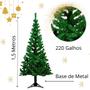 Imagem de Árvore de Natal Verde 1,5M 220 Galhos Prime Cheia Com Base de Metal