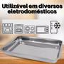 Imagem de Assadeira Forma Retangular Alta Aço Inox 32 x 22 x 4cm