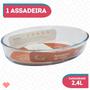 Imagem de Assadeira Oval Vidro Temperado 2,4L Forno Freezer Massas